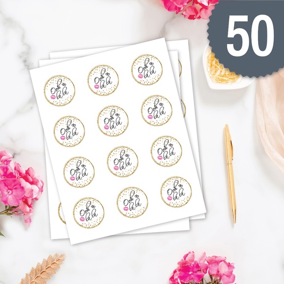 Poshmark French Thank You Card & Sticker Combo (50) - Picture 3 of 4